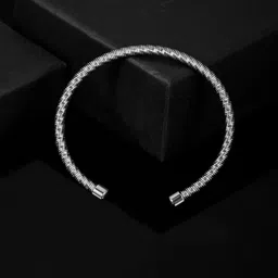 peora Silver Plated Stainless Steel Metal Bracelet Stylish Kada Gift for Men & Boys image 3