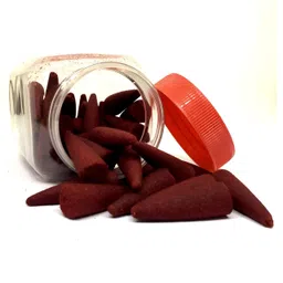 generic Rose Dhoop Cone Gulab Dhoop Batti Natural Dry Dhup Cones | (499g) Jar Pack | Rose Dhup for Puja, Meditation, Yoga & Home Fragrance | Bambooless & Charcoal Free Incense Cone.. image 1