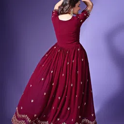 fashion basket Georgette Embroidered Long Gown for Women image 2