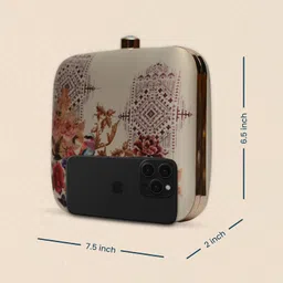 artklim Floral Printed Clutch Bag For Women With Detachable Chain Strap image 3