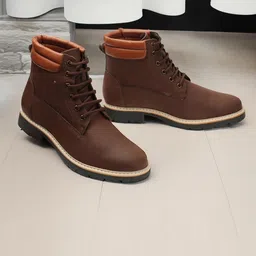carlton london Men's Lace-up Boots for Outdoor Hiking & Trekking Motorcycle Riding Use I Cl-avi-m-bt049 Brown image 4
