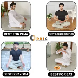 ORRIC Pooja Mat for Sitting Made by Kusha Grass,Madurkathi Aasana 19X19 Inches Square Shape & Holy Alternative to Velvet Puja Aasan (1) image 5