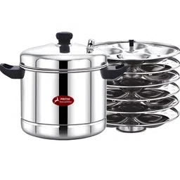 Prithi Home's and Kitchen 24 Cavity 6 Plate Idli Cooker, 24 Idli Maker Stainless Steel Idli Maker 24 Cavity Stainless Steel Idly Pot (6 Plate 24 Idli) - OCM Model image 1