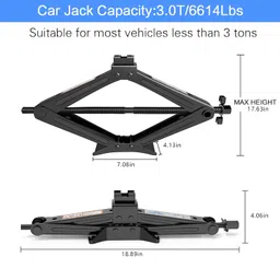 totozakul Car-Jack-Kit-3-Ton-(6614lbs), Scissor Jack Lift Heavy Duty with Saving Ratchet Wrench Tire Change Kit Tool for Car SUV MPV Black image 2