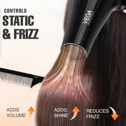 VEGA PROFESSIONAL Pro Dry 2600 Watts Hair Dryer For Salon Professionals & Every Day Styling At Home| 4 Heat & 2 Speed Settings (Vpphd-11),Black image 3