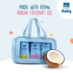 Parachute Advansed Baby Gift Pack with New Born Baby Essentials|100% Virgin Coconut Oil|with Travel Friendly Multi Utility Clear Bag image 3