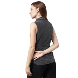 latin quarters Women Sleeveless Black Shrug image 5