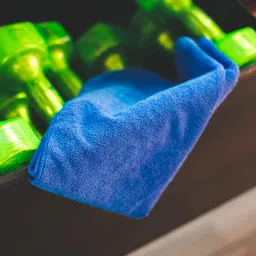 The Rag Company Microfiber Spa and Yoga Towel - Soft and Absorbent Towel for Gym, Spa, Exercise, Hotel, and Resort Use - Dries Fast - 16x27 inches - Light Blue, Royal Blue, Black, 6-Pack image 3