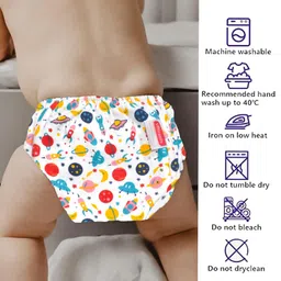 VParents Padded Underwear for Babies and Toddlers with 3 Layers of Cotton Padding Potty Training Pull Up & Diaper-Free Time Pack of 4 (1-2 years) Lion car Heart Galaxy image 4