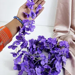SATYAM KRAFT 2 line Artificial Hanging Vine Garland – DecorativeArtificial Flowers & Hanging Plants for Home Decor, Weddings, Festivals, & Pooja – Indoor & Outdoor Decorations(Purple) image 4
