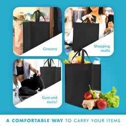 Simply Green Solutions Reusable Grocery Tote Bag Large 10 Pack - Black image 5