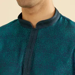 manyavar Men's Brocade Self Design Kurta Set (2pcs) image 3