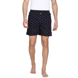 van heusen Men Allover Print Boxer Shorts - 100% Combed Cotton - Pack of 1 - Side Pocket, Side Slits image 1