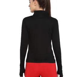 ap'pulse Women's Long Sleeve Thumbopen 1/4 Zip Hi Neck Tshirt image 3