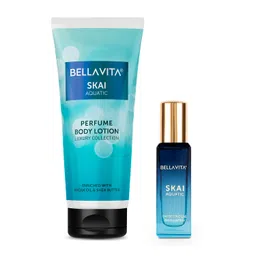 Bella Vita Luxury Skai Aquatic Unisex Eau De Cologne Skai Aquatic Perfume Body Lotion for Nourishing Hydrating Soft Supple and Healthy Skin with Argan Oil Shea Butter 200 Ml image 1