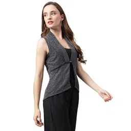 latin quarters Women Sleeveless Black Shrug image 3