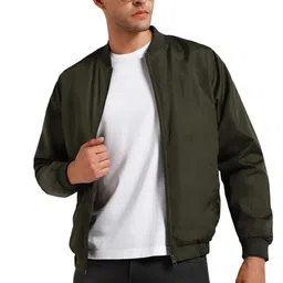dennis lingo Regular Fit Full Sleeves Rib Collar Solid Men Jacket image 1