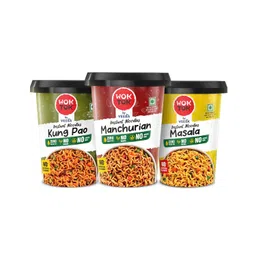 VEEBA Instant Cup Noodles Masala| Manchurian| Kung Pao| Made with no Palm Oil| no Maida | no Added MSG 277.5 gram (Pack of 3) image 1