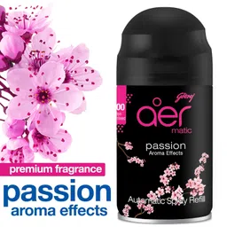 Godrej aer Matic Refill - Automatic Room Fresheners | Passion | 2200 Sprays Guaranteed | Lasts up to 60 days (225ml) image 2