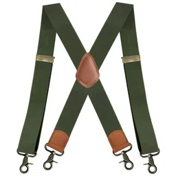 lyla 3xSuspenders for Men Heavy Duty Suspenders Adjustable Casual 3.5cm Wide Braces Green image 5