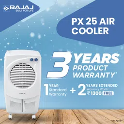 Bajaj PX25 Torque Personal Air Cooler 24L For Home | Cooler For Room | Inverter Compatible | 16Ft Powerful Air Throw | High Speed Fan | 3 Yrs Warranty (1 Yr Standard + 2 Yrs Extended Warranty)【White】 image 2
