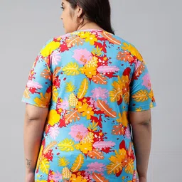 juneberry 100% Pure Cotton Regular Fit Latest & Trendy All Over Prints Half Sleeve Plus Size T-Shirt for Women & Girls (Sizes: 2XL to 5XL) image 5
