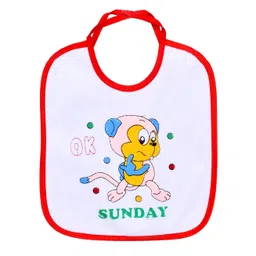 THE LITTLE LOOKERS 7 Day Bibs, Soft Terry Cotton Apron| Feeding and Drooling Bibs for Baby/Apron| Soft Absorbent and Lower Waterproof PVC Layer with Tying Robes (0-24 Months) (Pack of 7) image 2