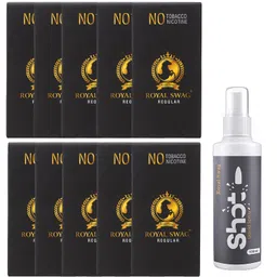 Royal Swag Herbal Smokes Cigarettes - Tobacco and Nicotine Free Regular Flavored (Pack Of 100 Sticks,100 ML Shot) - | Pack of 100 Sticks image 1