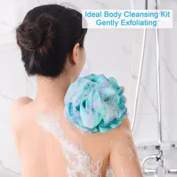 amazerbath Shower Bath Sponge Shower Loofahs Balls 75g/PCS for Body Wash Bathroom Men Women- Set of 4 Flower Color Pack image 3