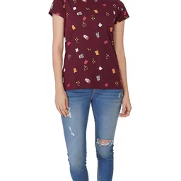 stories.label Women 100% Cotton Printed Tshirt in Ribbed Neck Includes Plus Sizes, Regular Fit and Half Sleeves (Sizes Small -5XL) image 4