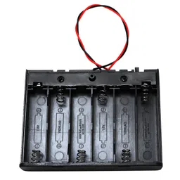 E-outstanding 9V Battery Holder 6X 1.5V AA Battery Storage Case Black Box with ON/Off Switch and Wire Leads image 3