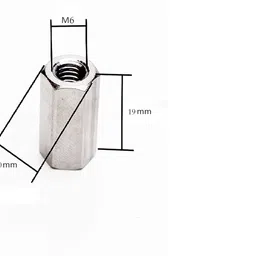 decent air system DECENT AIR SYSTEM® Long Hex Coupling Nut Female Threaded Bar Rod Studding Connector Hexagonal Deep Nut For Home Office Workshop Industrial Constructor and Multi Purpose Use (10no's, M6) image 3