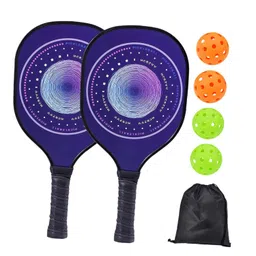 Fashion My Day Wood Pickleball Racket Set for Beginner to Advanced Player Training Home Gym 7pcs Purple | Racquets | Tennis | Tennis & Racquet Sports image 2