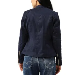 leather retail Women's Suede Faux Leather Jacket image 3