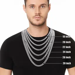 fiusem Silver Tone Cuban Link Chain for Men, Mens Chain Necklaces, Stainless Steel Chain Necklaces for Men Women, Width 4/5/6/8mm image 2