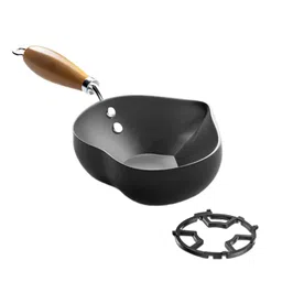 loom tree LOOM TREE® Mini Hot Oil Pan Cookware Butter Melting Pot for Restaurant Induction Cooker with Pot Rack image 3