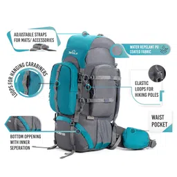 tripole Walker 65 Litre Rucksack for Trekking and Travel | Laptop Sleeve | Water Repellent | Rain Cover | 3 Year Warranty image 4