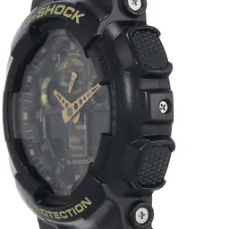 casio G-Shock GA-100CF-1A9DR Black & Gold Camoflauge Analog-Digital Dial Black Resin Strap Men's Watch Shock and 200M Water Resistant G519 image 2
