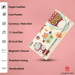 shopmantra Wallet for Women,Faux Leather Printed Women's Walllet, Ladies Purse, Clutch, Multiple Card Holder Organizer and Phone Pocket Zip Wallet-Multicolored image 2