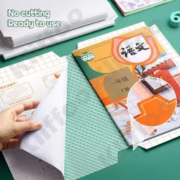 kliffoo Transparent Paper Sticker Book Cover Film Book Binding Cover [30 Pcs- 3 Different Sizes -10 Each] Waterproof Self-Adhesive Book Cover for Office School Textbook Protective Case (30) image 3