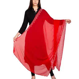 zen apparel Zen Women's Chiffon Stone Work Dupatta (2.25 meters) image 2