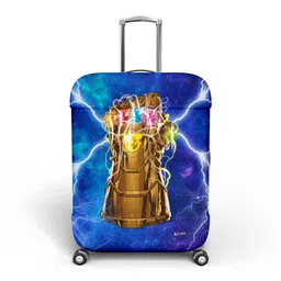 kuber industries Marvel The Infinity Gauntlet Luggage Cover | Polyester Travel Suitcase Cover | Washable | Stretchable Suitcase Protector | 26-30 Inch | Large | Sky Blue image 1
