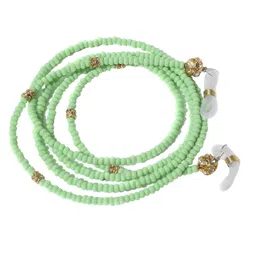 modisch handmade glasses chain, Spectacle Cord with 100 cm Length Sunglass Strap,green moti and golden diamond shine stone sunglasses spectacles chain [JC-16SG] image 1