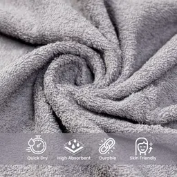 AKIKO HOME 100% Cotton Essential Series Face Towel | Softness, Absorbency, Compact, Durability | 30 x 30 cms, 400 GSM (Grey) image 3