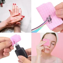 jusbuya Lint Free Nail Wipes, 1200Pcs Pink Eyelash Extension Glue Cleaning Wipes , Absorbent Soft Non-woven Fabric Gel Nail Polish Remover Pads, No Lint Nail Cotton Pads For Eyelash Extensions Nails Lash Glue image 5