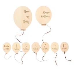 BNF Wooden Milestone Baby Wooden Milestone for Toddlers Children Newborn 9pcs | Baby | Keepsakes & Baby Announcements | Other Baby Keepsakes image 4