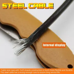 let's play LET'S PLAY® Imported Gym Machine Wire PU Coated Cable Inside Steel, Gym Machine Wire Rope, Available in 5 MM Thickness. image 3