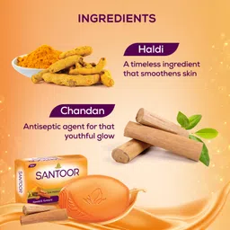 Santoor Sandal & Turmeric Soap for Total Skin Care, 125g (Pack of 4) image 5