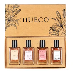 hueco Hueco™ Luxury Women Eau De Parfum Gift Set 4X25 ML Eden Bloom Delight & Rose Oud Perfume | Premium Long Lasting Fragrance | 21% Perfume Oil | Floral Aquatic Gourmand Oud Woody Scent | Pack Of 4 image 1