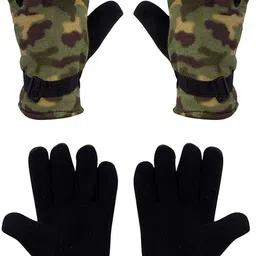 malvina Military Design Snow Proof Winter Protective Warm Gloves For Boys And Girls Hand Gloves For Men (Pack of 01) image 4